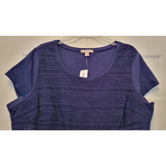 NWT Dressbarn Blue Pullover Short Sleeve Shirt Size 1X - Picture 6 of 13